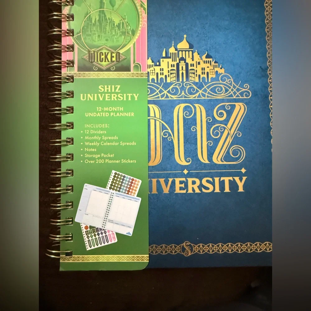 Shiz University 12-Month Undated Planner - Green & Blue